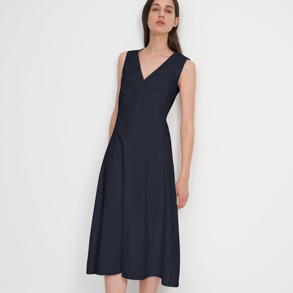 Theory Navy Midi Dress